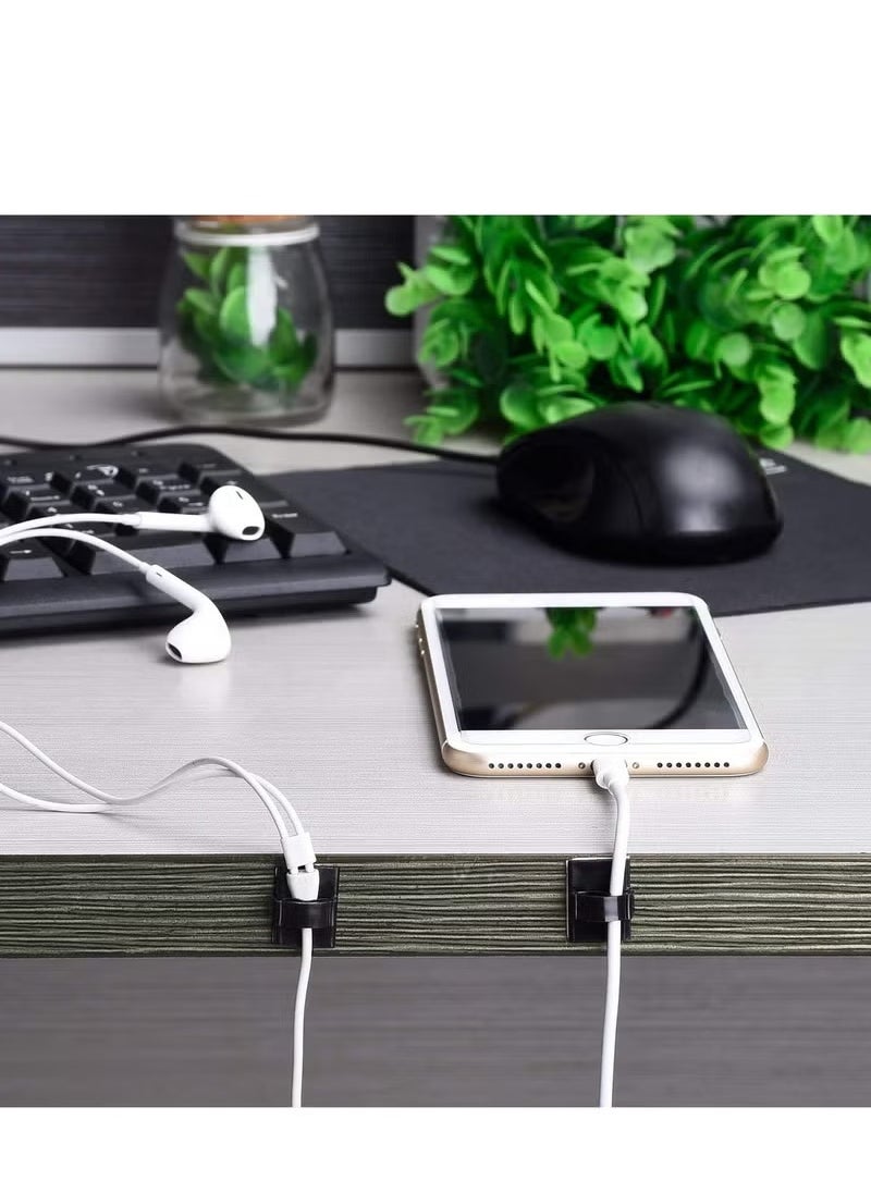 Generic 100 -piece bonding cable clip, plastic cable and cable organizer cable storage management clip family office -black, white  - Image 4