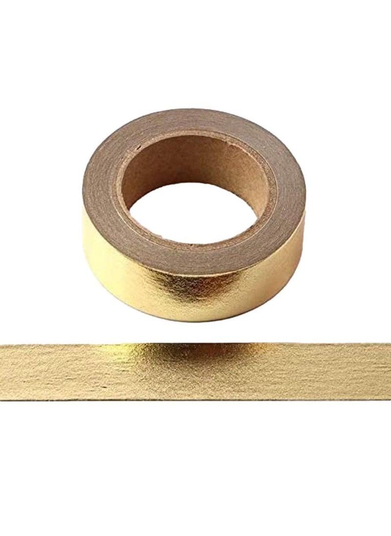 Syntego Syntego Solid Foil Washi Tape Decorative Self Adhesive Masking Tape 15mm x 10 Meters Gold 