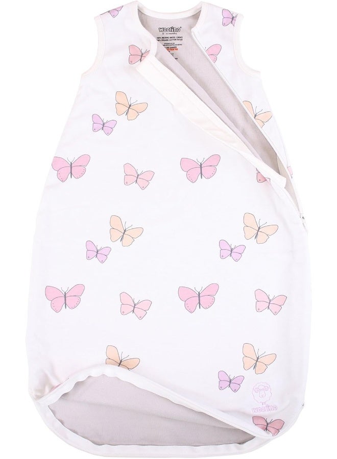 Woolino 4 Season Basic Merino Wool Baby Sleep Bag or Sack, 6-18m, Butterfly - Image 4
