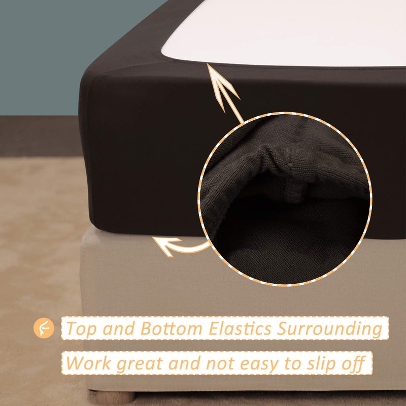 Mrs Awesome Mrs Awesome Stretch Jersey Box Spring Cover Wrap Around  Bed Skirt Alternative  Ultra Soft & Wrinkle Resistant  Full/Full XL  Chocolate Brown  - Image 3