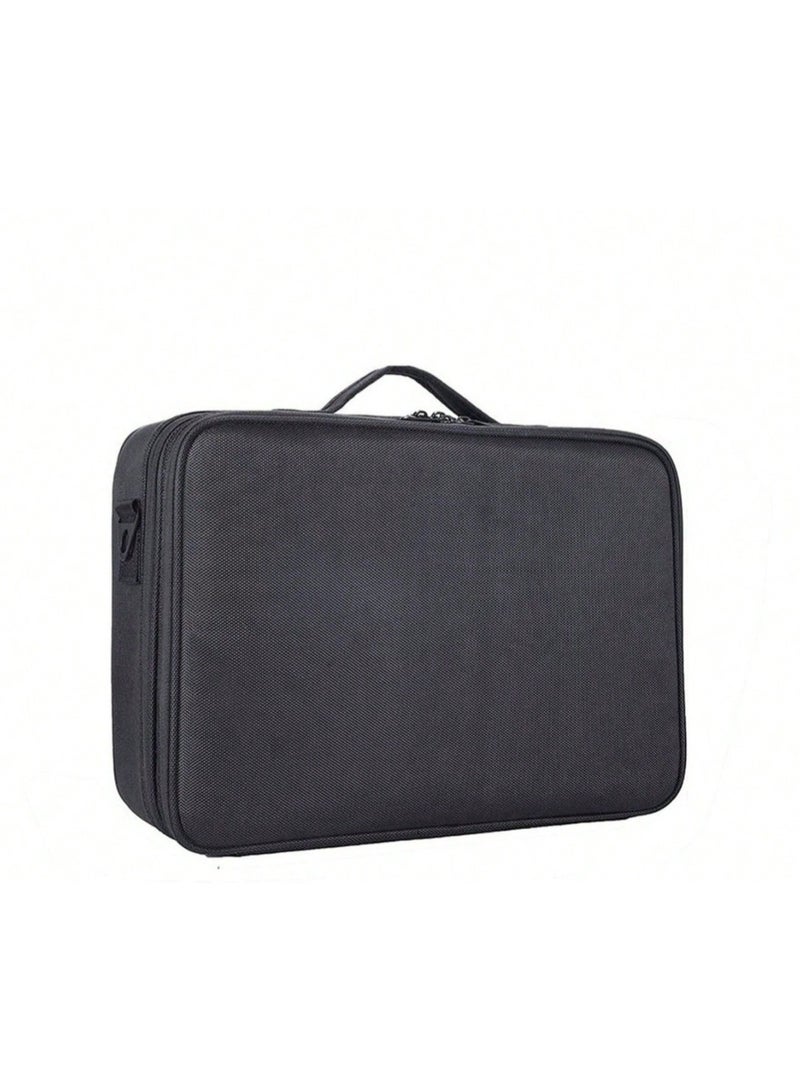 Huitich Large Capacity Portable Makeup Bag Multi-Layer Cosmetic Organizer for Makeup Artists and Daily Use - Image 1