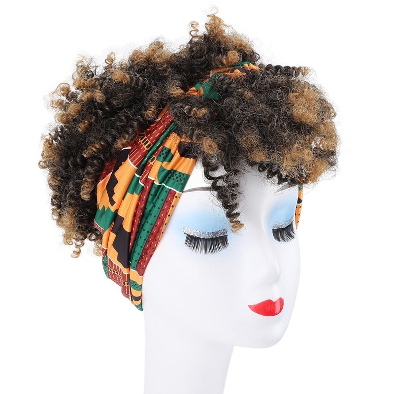 Curly Headband Wigs, Lightweight High Temperature Fiber Short Curly Synthetic Wig Glueless Design, Human Hair Like Half Wig with Hair Blend for Black Women - Image 3
