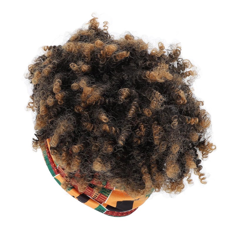 Curly Headband Wigs, Lightweight High Temperature Fiber Short Curly Synthetic Wig Glueless Design, Human Hair Like Half Wig with Hair Blend for Black Women - Image 1