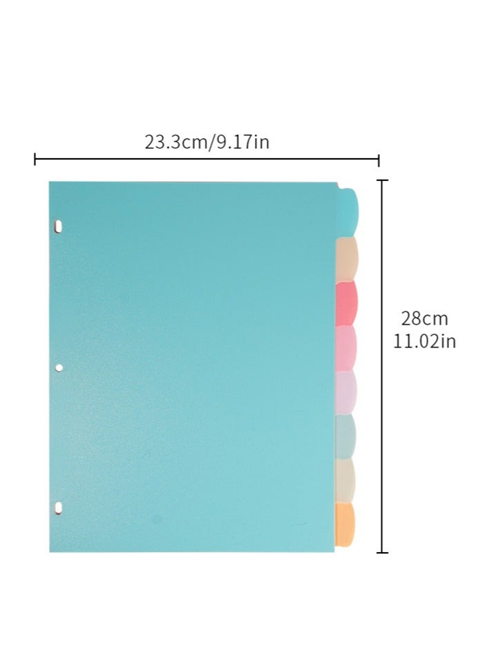 8 Tabs Dividers for 3 Ring Binder, Durable Plastic Write & Erase Binder Dividers for Letter Size, Cute Binder Dividers for Student, Teacher, Office, Home Organizers, Pastel Color - Image 2