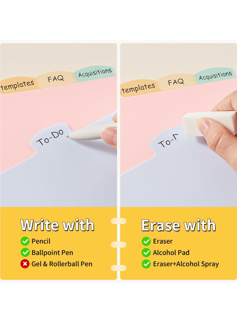 8 Tabs Dividers for 3 Ring Binder, Durable Plastic Write & Erase Binder Dividers for Letter Size, Cute Binder Dividers for Student, Teacher, Office, Home Organizers, Pastel Color - Image 5