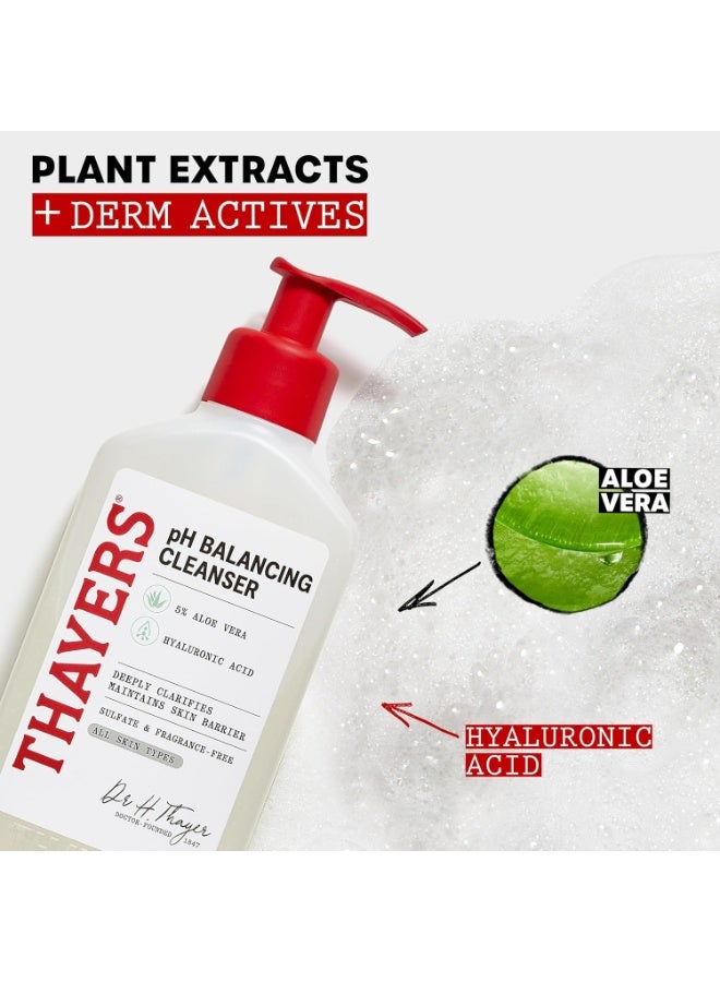 THAYERS pH Balancing Daily Face Cleanser with Aloe Vera – Gentle, Hydrating Foaming Face Wash for Dry, Oily & Acne-Prone Skin, Dermatologist Tested, 8 fl oz - Image 4