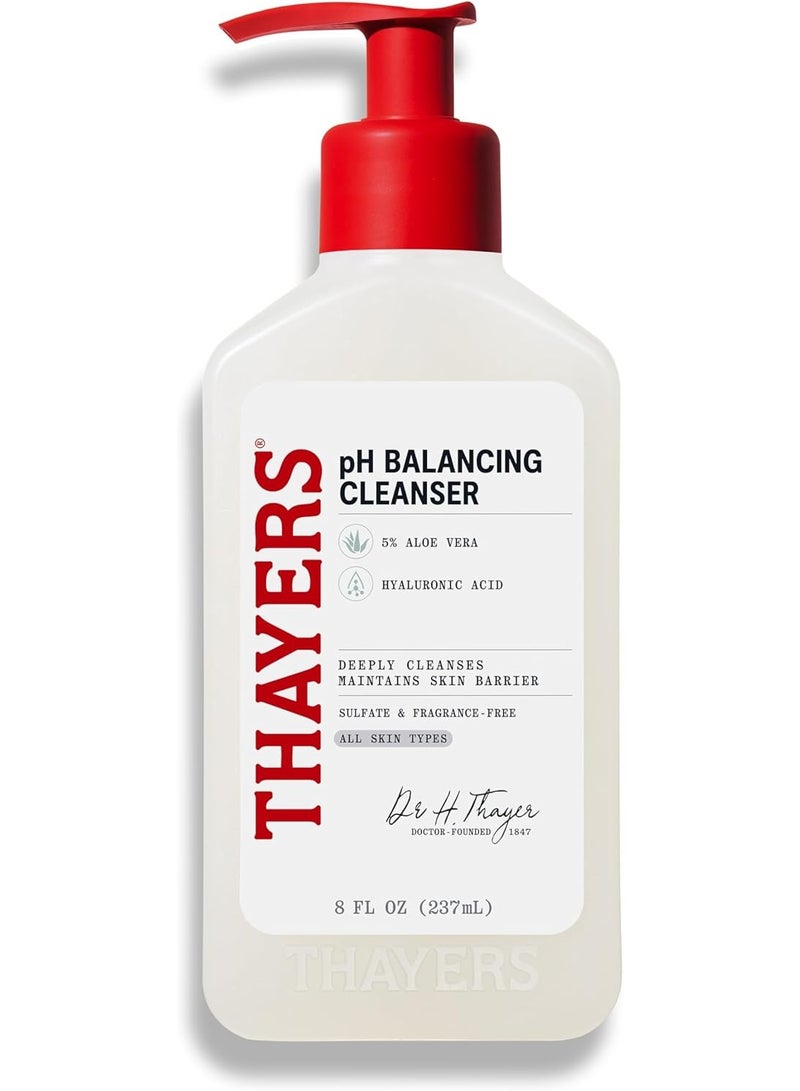 THAYERS pH Balancing Daily Face Cleanser with Aloe Vera – Gentle, Hydrating Foaming Face Wash for Dry, Oily & Acne-Prone Skin, Dermatologist Tested, 8 fl oz - Image 1