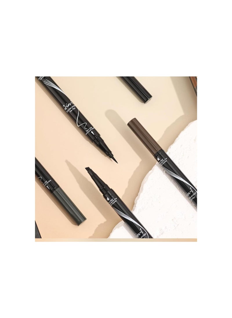 Trailott Eyebrow Pen, Trailott Brow Pen, Trailott Microblading Eyebrow Pen, Trailott Eyebrow Pencil, Trailott Eye Brow Pen, Double Head 4 Tip Liquid Microblading Eyebrow Pen (#01 Light Brown)