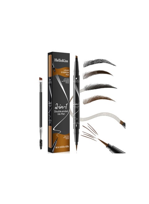 Trailott Eyebrow Pen, Trailott Brow Pen, Trailott Microblading Eyebrow Pen, Trailott Eyebrow Pencil, Trailott Eye Brow Pen, Double Head 4 Tip Liquid Microblading Eyebrow Pen (#01 Light Brown)