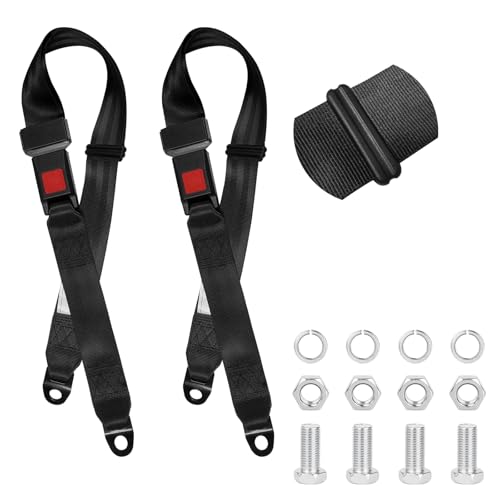 T.Chilyn 2 Pack Golf Cart Seat Lap Strap Belts Kit, Universal Golf Cart Belt Kit, EZGO, Yamaha, UTV,Go Kart, Front/Rear Seatbets - Image 1