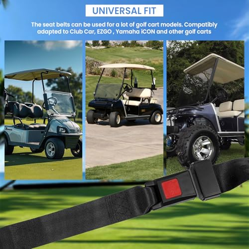T.Chilyn 2 Pack Golf Cart Seat Lap Strap Belts Kit, Universal Golf Cart Belt Kit, EZGO, Yamaha, UTV,Go Kart, Front/Rear Seatbets - Image 3