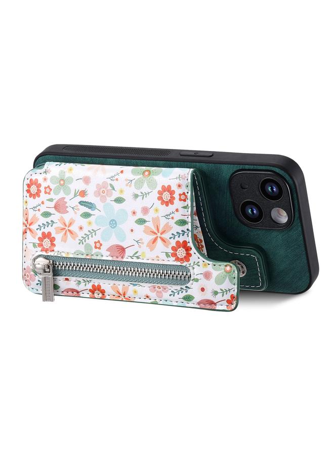 S-TOP Case For iPhone XS Max Retro Painted Zipper Wallet Back Phone Case - Image 2