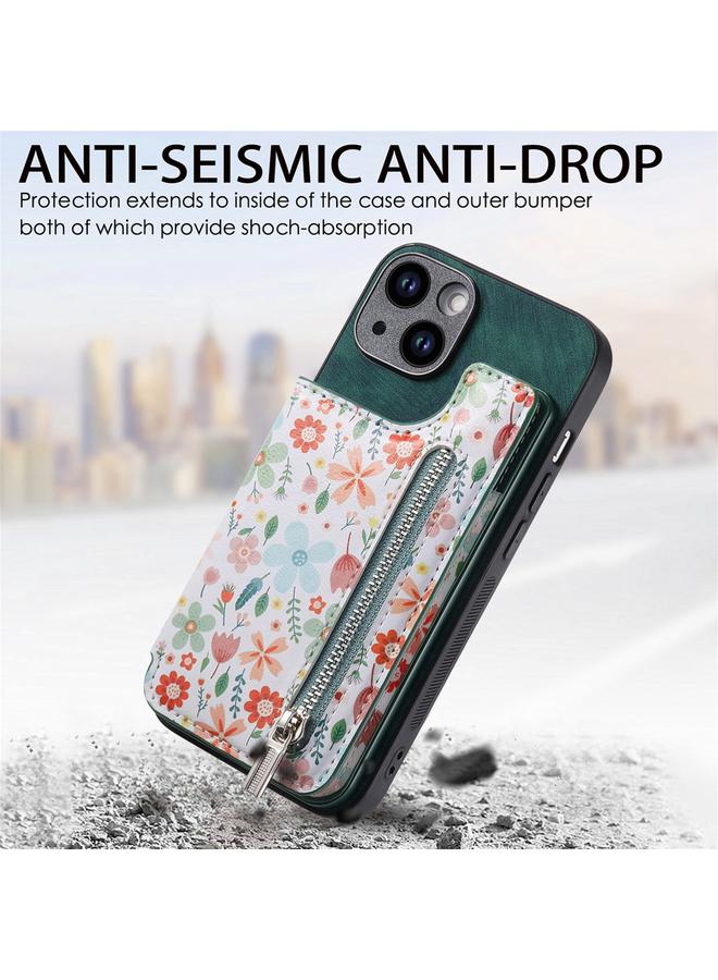 S-TOP Case For iPhone XS Max Retro Painted Zipper Wallet Back Phone Case - Image 5