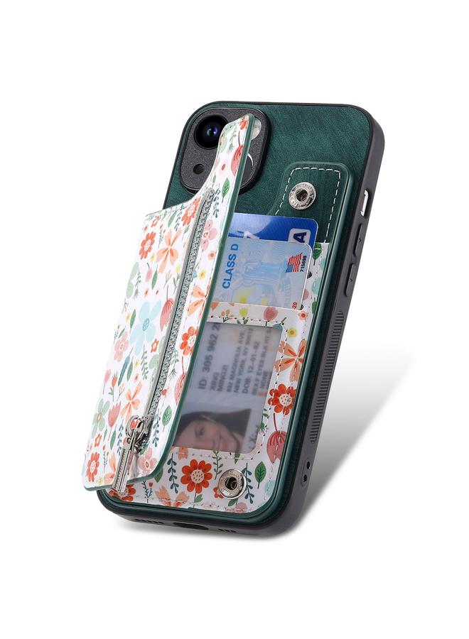 S-TOP Case For iPhone XS Max Retro Painted Zipper Wallet Back Phone Case - Image 3