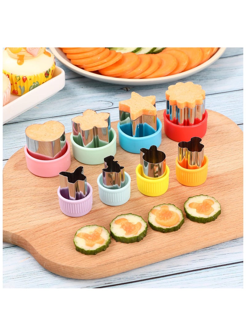 DOUGEI Sandwich Cutters for Kids Lunch 12 Pcs, Cookie Cutters Set, Vegetable Fruit Cutters Shapes, Stainless Steel Biscuit Cutters, Dinosaur Mouse Heart Star  - Image 4