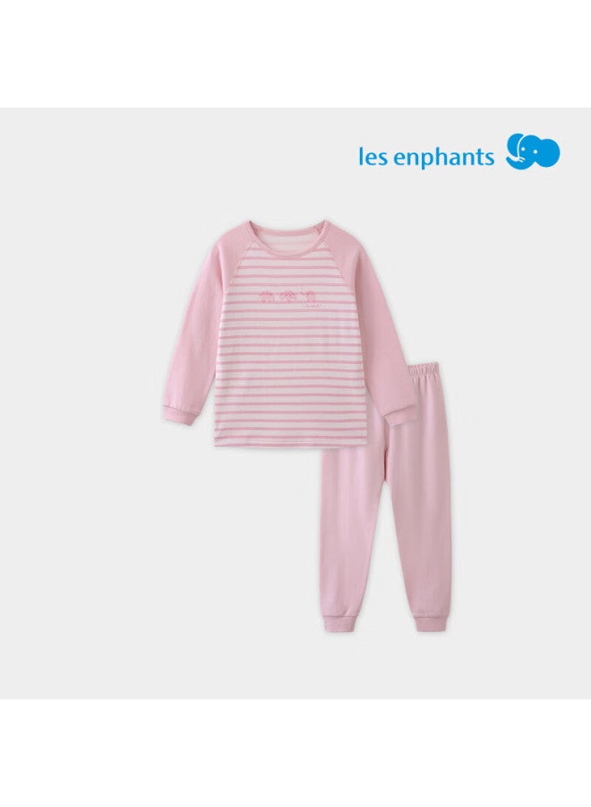 Les enphants Liyingfang Children's Underwear Set Boys Girls Autumn Long Johns Set Pink Elephant 90 CM - Image 1
