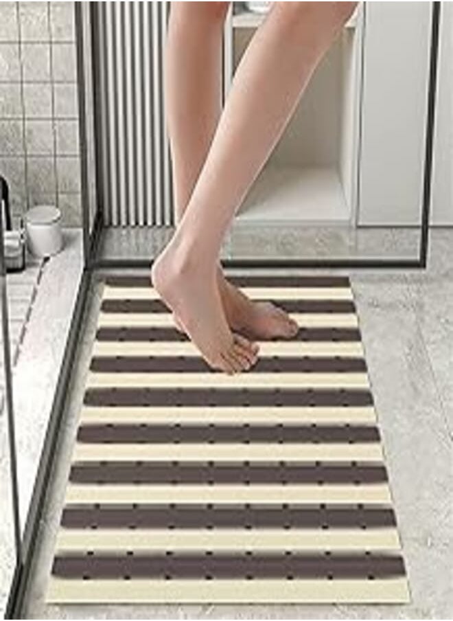 Bath Tub Mat Shower Non-Slip Slatted Grip Floor Mats Safety Textured Rubber Anti Slip pad Secure for Elderly Water Resistant Multi-Function Washable Outdoor no Suction Cups Mats (Spa Black)