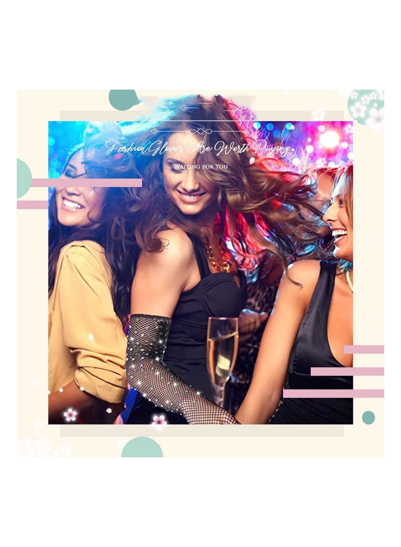 SOLARAE Fashion Sequin Long Gloves for Women and Girls, Party Fingerless Elastic Dress-Up Gloves, Stylish Costume Accessories for Special Occasions - Image 4