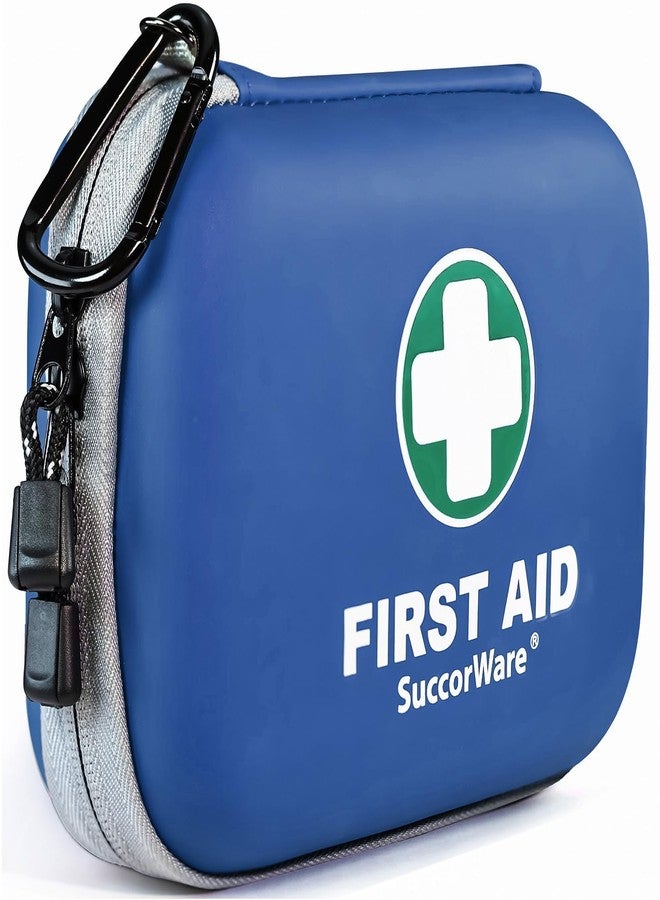 SuccorWare 150 Pieces Mini First Aid Kit - Small Medical Kit with Hard Shell - Emergency First Aid Kit for Car, Travel, Home, Outdoor, Office, Camping, Hiking (Blue) - Image 1