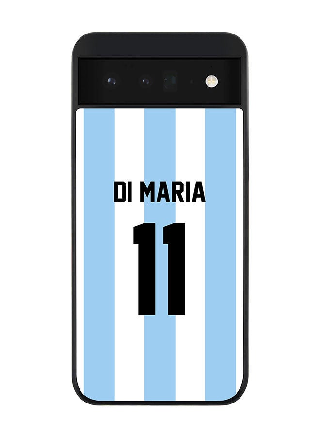 Stylizedd Rugged Black edge case for Google Pixel 6 5G Slim fit Soft Case Flexible Rubber Edges Anti Drop TPU Gel Thin Cover - Football Team - Argentina Player Name - Di Maria - Image 1