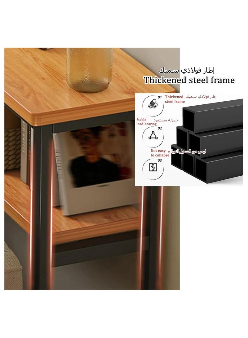 اكسيسن طاولة كونسول وطاولة صالة وطاولة جانبية طاولة جانبية طاولة نهاية طاولة أريكة غرفة المعيشة، طاولات أريكة ذات طابقين طاولات أريكة ضيقة طويلة، 120 سم - Image 4