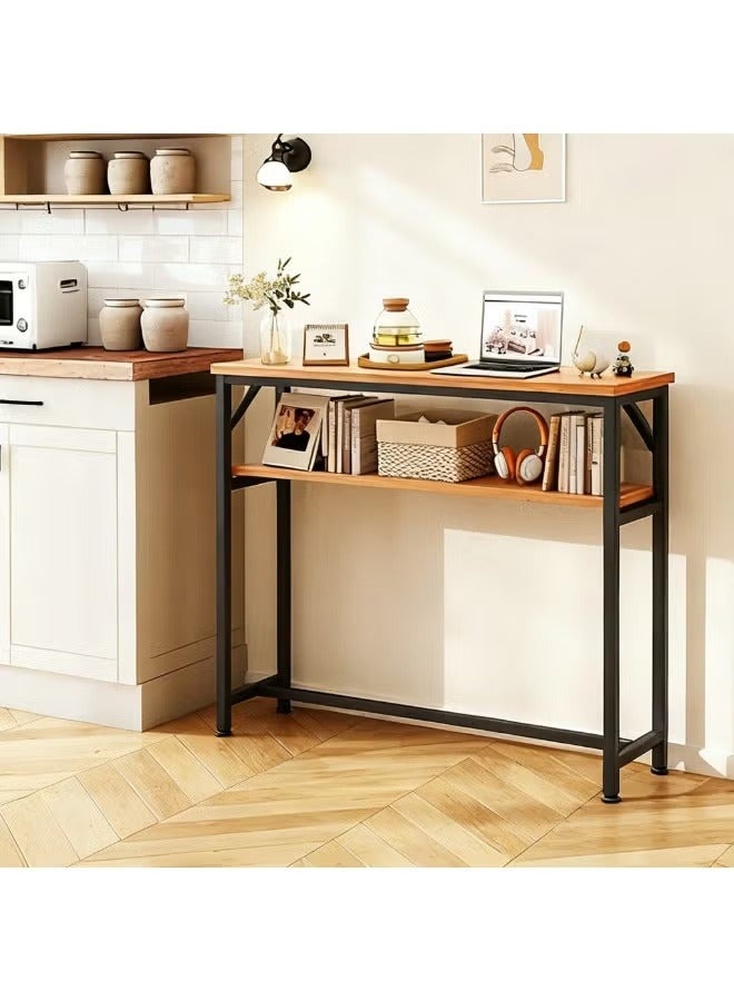 XICEN Console Table, Hall Table Side Table End Table Living Room Sofa Table, double deck Sofa Tables Narrow Long, 120 CM - Image 2