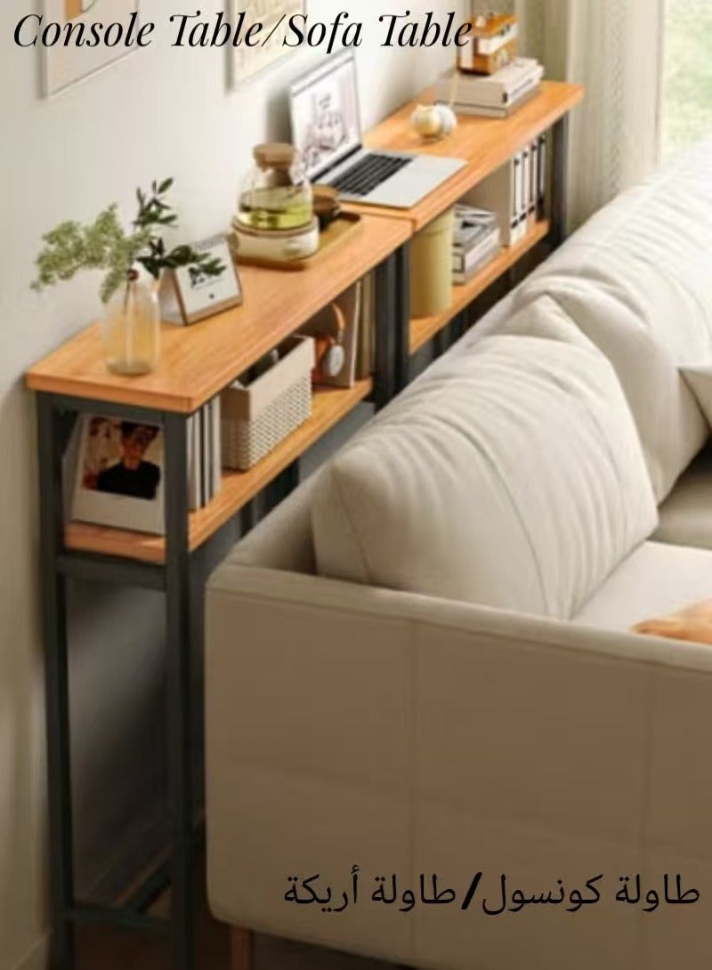 XICEN Console Table, Hall Table Side Table End Table Living Room Sofa Table, double deck Sofa Tables Narrow Long, 120 CM - Image 1