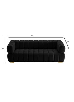 Comfynest Luxurious Three-Seater Velvet Arm Sofa Ideal for Living Rooms, Guest Rooms, and Hotels  - Image 5