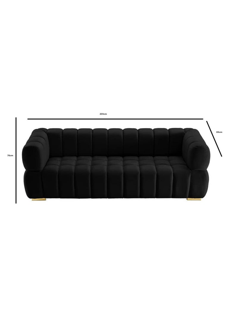 Comfynest - Luxurious Three-Seater Velvet Arm Sofa Ideal for Living Rooms, Guest Rooms, and Hotels - Image 1