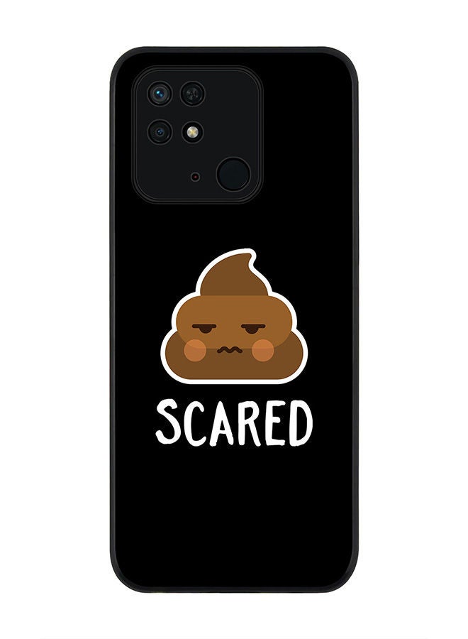 Stylizedd Rugged Black edge case for Redmi 10C 4G  Slim fit Soft Case Flexible Rubber Edges Anti Drop TPU Gel Thin Cover - Shit scared - Image 1