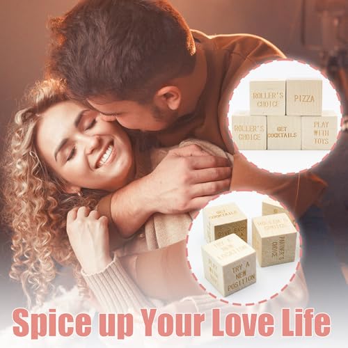 HBYDO Date Night Dice, Fun Wooden Date Night Ideas with Bag for Adults Couples Husband Wife, Couples Dice Game for Date Night Anniversary Christmas Birthday Valentine Gifts - Image 2