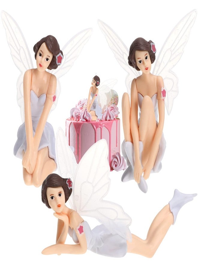 Amosfun 3PCS Fairy Figurines Angel Cake Topper Princess Figurine Cake Decoration for Girls Birthday Wedding Cake Decoration - Image 2