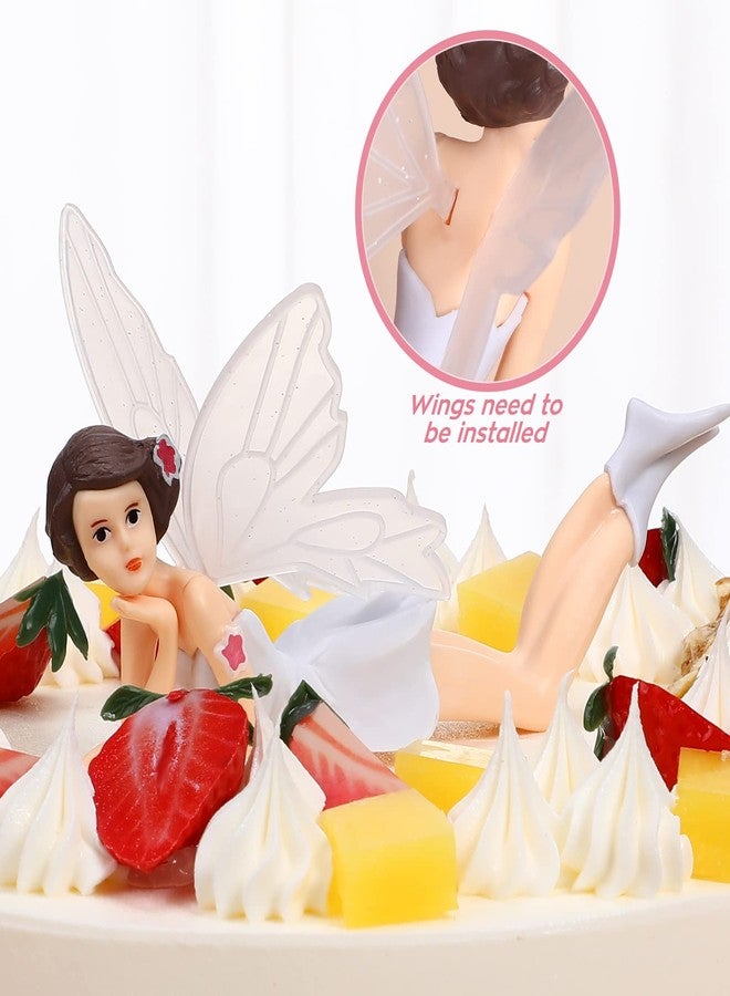 Amosfun 3PCS Fairy Figurines Angel Cake Topper Princess Figurine Cake Decoration for Girls Birthday Wedding Cake Decoration - Image 3