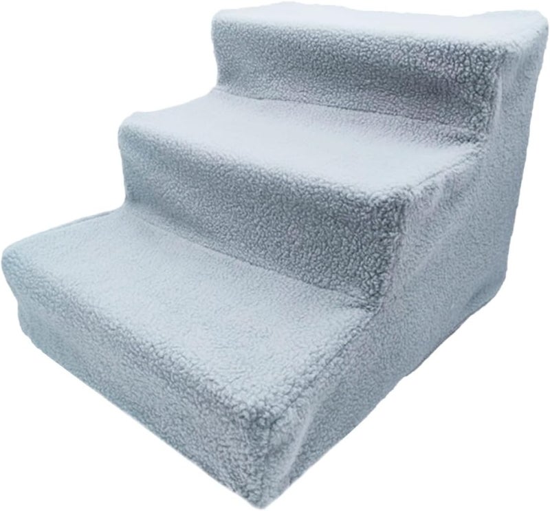 PRETYZOOM Pet Stairs Dog Ladder Non-Slip Grey Ramp with Removable Cover for Sofa and Bed Climbing Suitable for Cats and Puppies - Image 1