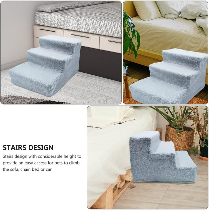 PRETYZOOM Pet Stairs Dog Ladder Non-Slip Grey Ramp with Removable Cover for Sofa and Bed Climbing Suitable for Cats and Puppies - Image 3