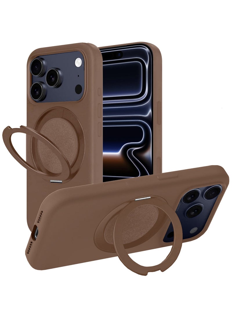 CATANES 3 Packs Magsafe Case for iPhone 17 Pro Max - One Case Two 3D Screen Protectors - with 360° Spin Magnetic Stand Holder Soft Liquid Silicone Cozy Grip Full Camera Protection Non-Slip Phone Cover - Image 3
