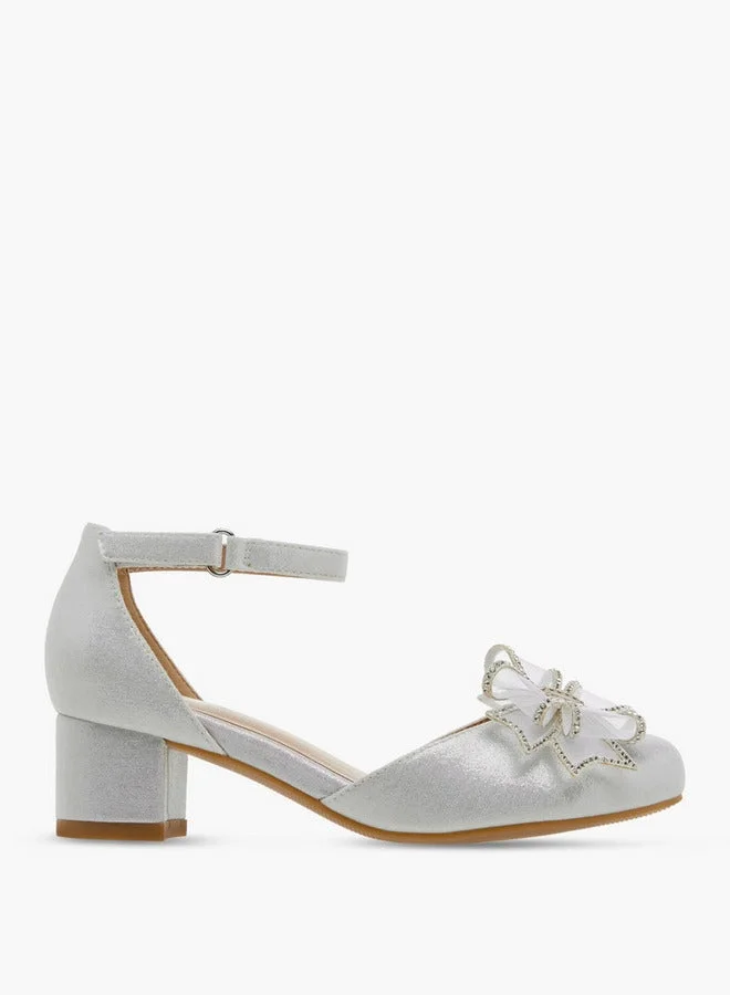 سيليست Bow Embellished Closed Feet Shoes with Hook and Loop Closure