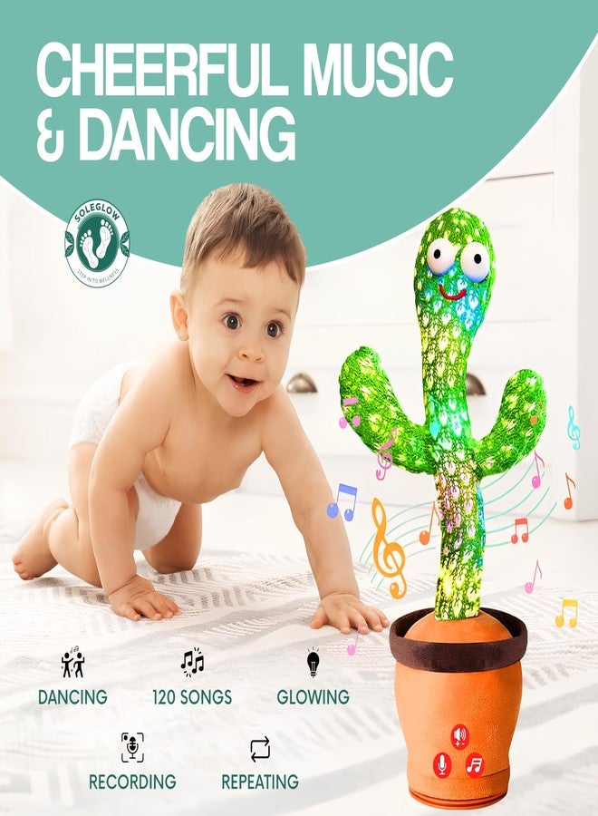 SOLEGLOW Rechargeable Toys Talking Cactus Baby Toys for Kids Dancing Cactus Toys Can Sing Wriggle & Singing Recording Repeat What You Say Funny Education Toys for Children Playing Home Decor for Kids - Image 5