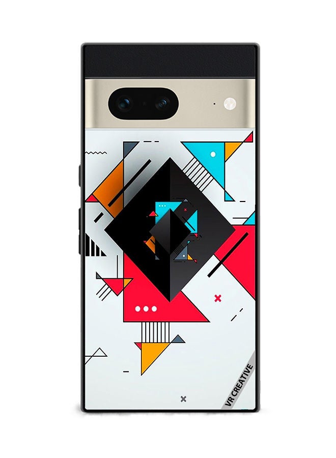 VR CREATIVE Protective Case Cover For Google Pixel 7 Geometric Abstract Design Multicolour - Image 1