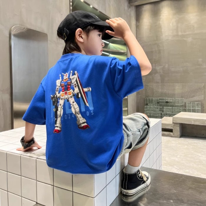 Children'S Clothing Boys' Pure Cotton Short-Sleeved T-Shirt 2026 New Style Kidsren'S Thin Top Boys' Summer T-Shirt Trendy - Image 1