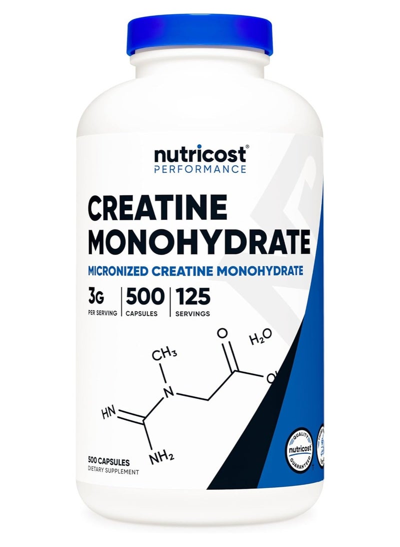 Nutricost Creatine Monohydrate Capsules One Bottle 