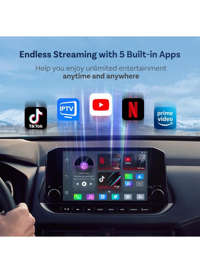 Ottocast Play2Video Pro, Android CarPlay Ai Box & Wireless CarPlay Adapter & Wireless Android Auto Adapter 3 in 1, Built-in YouTube, Netflix, IPTV, Tiktok, Prime Video, 5 Video APP - Image 4
