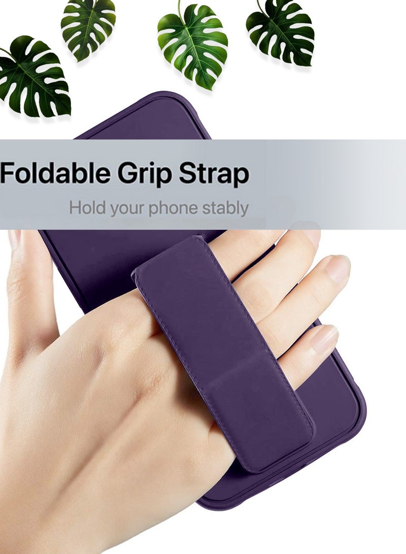 Wtech Hand Grip Foldable Magnetic Kickstand Wrist Strap Finger Grip With Built-in Iron Case Cover For Xiaomi Redmi A3 Purple - Image 2