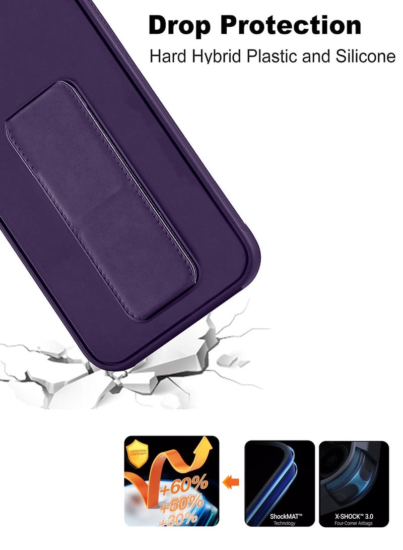 Wtech Hand Grip Foldable Magnetic Kickstand Wrist Strap Finger Grip With Built-in Iron Case Cover For Xiaomi Redmi A3 Purple - Image 4