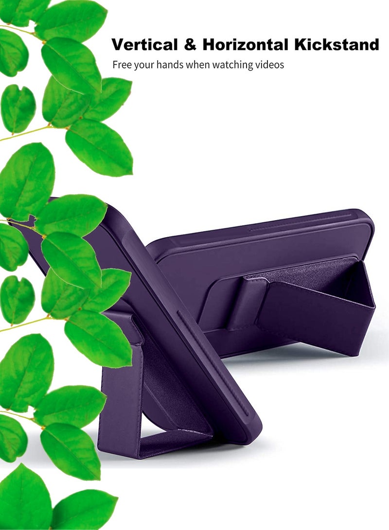 Wtech Hand Grip Foldable Magnetic Kickstand Wrist Strap Finger Grip With Built-in Iron Case Cover For Xiaomi Redmi A3 Purple - Image 5