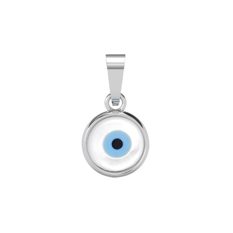 CLARA 925 Sterling Silver Evil Eye Pendant Necklace for Men & Women | With or Without Chain | Platinum Plated - Image 1