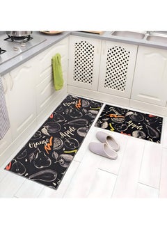 Generic Comfortable And Easy To Maintain Kitchen Mats, Set Of 2 Non-Slip Rugs, Washable And Dust-Proof, Featuring A Convenient Removable Sliding Design For Your Kitchen Needs  - Image 1