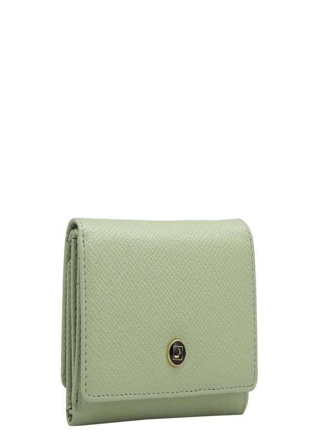 Da Milano Small Leather Wallet for Women - Mint - Image 2