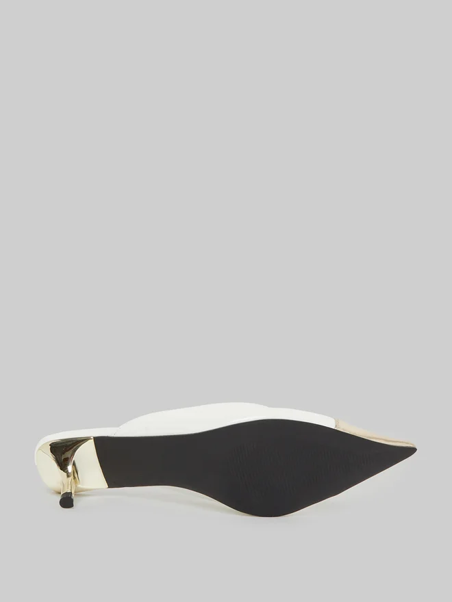 Styli Off White Slip On Cap Toe Mules for Women | Best Price UAE