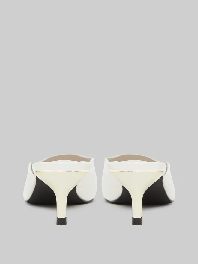 Styli Off White Slip On Cap Toe Mules for Women | Best Price UAE